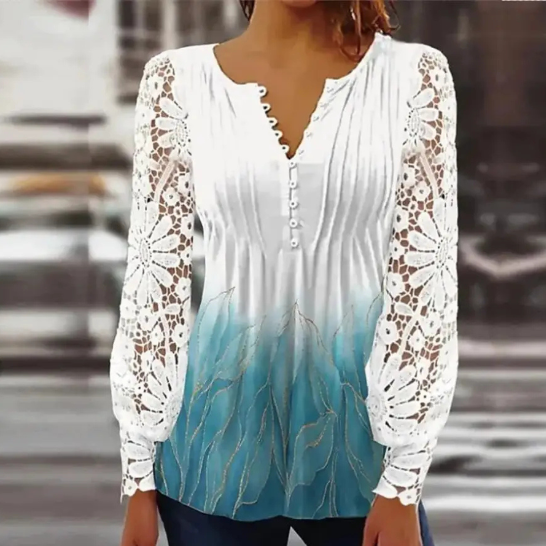 Blusa Elegante in Pizzo con Fantasie – 4 Varianti