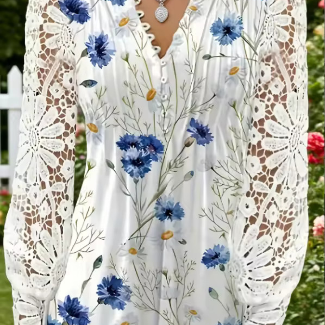 Blusa Elegante in Pizzo con Fantasie – 4 Varianti